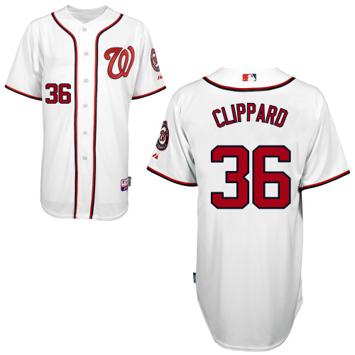 Tyler Clippard #36 MLB Jersey-Washington Nationals Men's Authentic Home White Cool Base Baseball Jersey